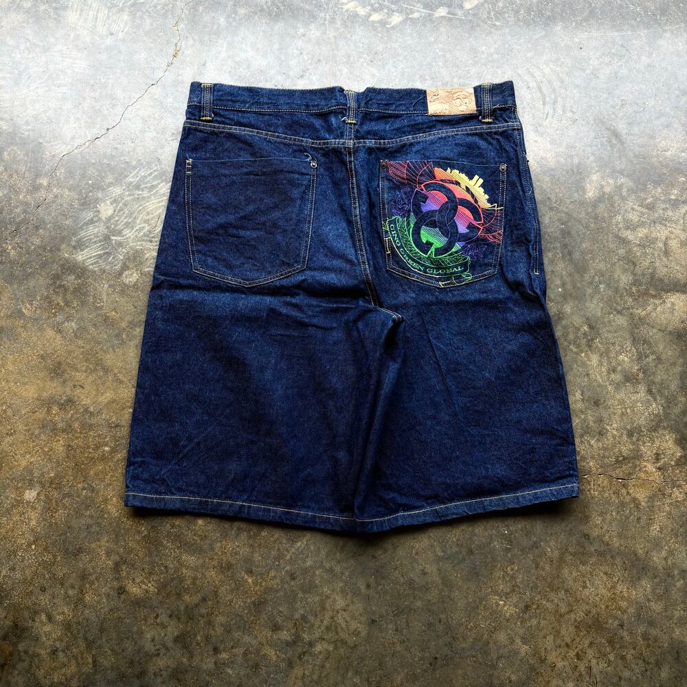 Crazy Vintage Baggy‎ Y2K Embroidered Jorts